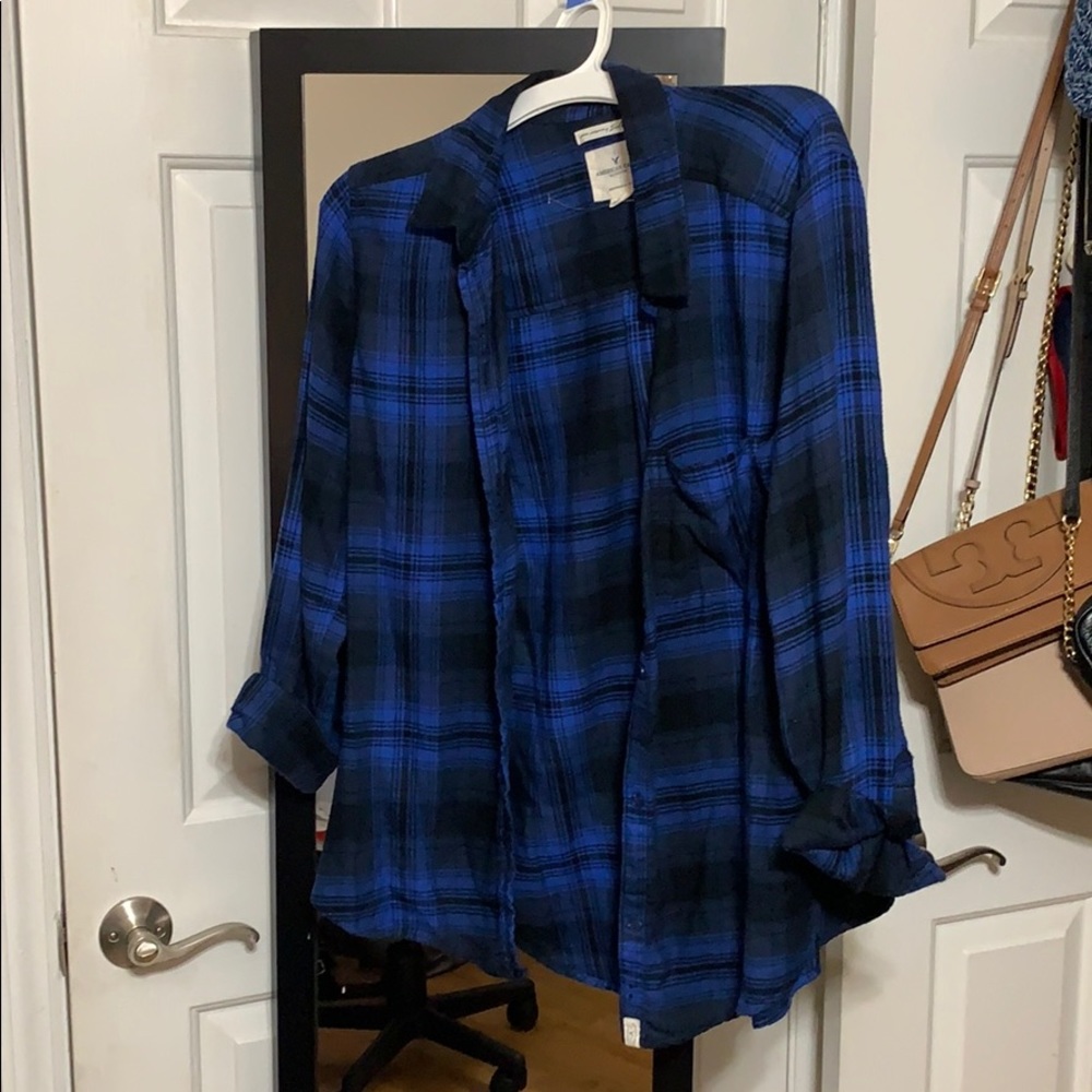 Blue AE flannel
